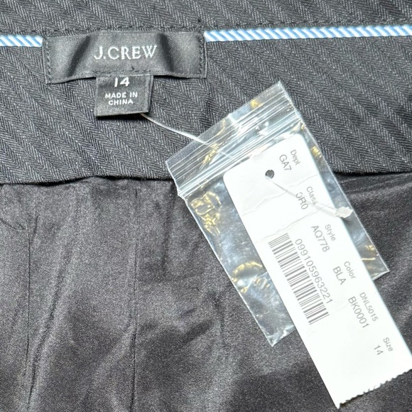 NWT J. Crew Crochet-Trimmed Pleated Trouser Item AQ778 Sz 14 Black - Picture 14 of 15